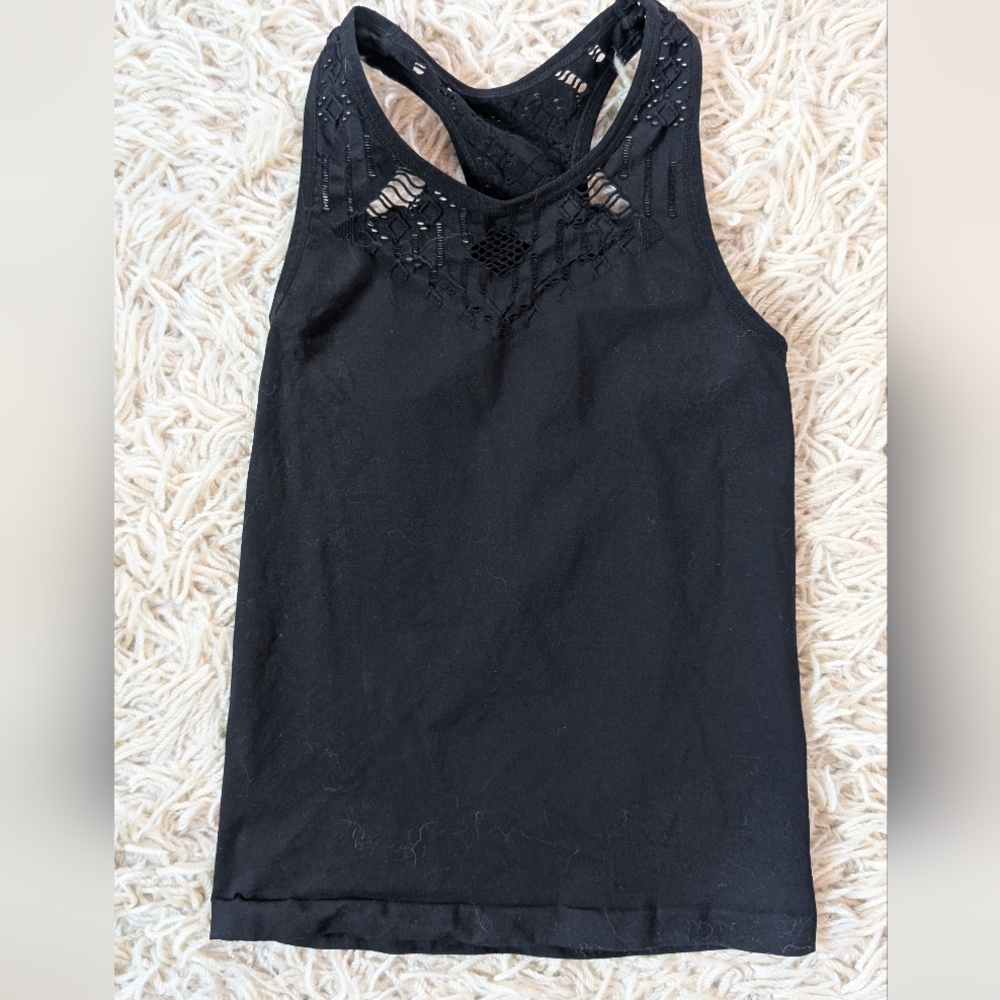 ZYIA Black Lace Detail Tank Top